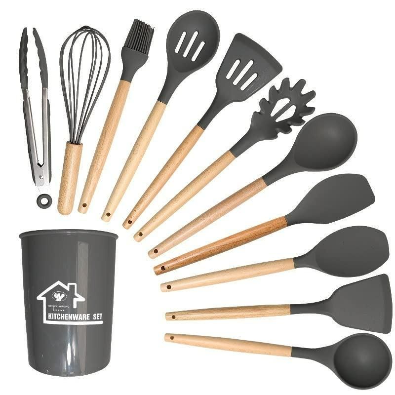 All-in-One 11-Piece Silicone Kitchen Utensils Set – Premium Non-Stick Tools