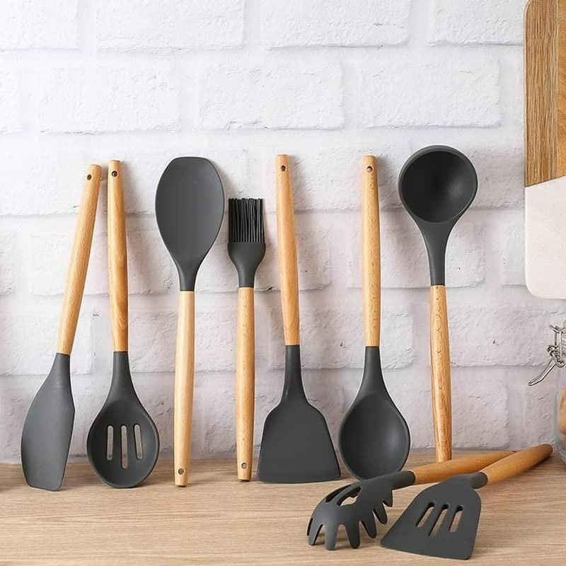All-in-One 11-Piece Silicone Kitchen Utensils Set – Premium Non-Stick Tools